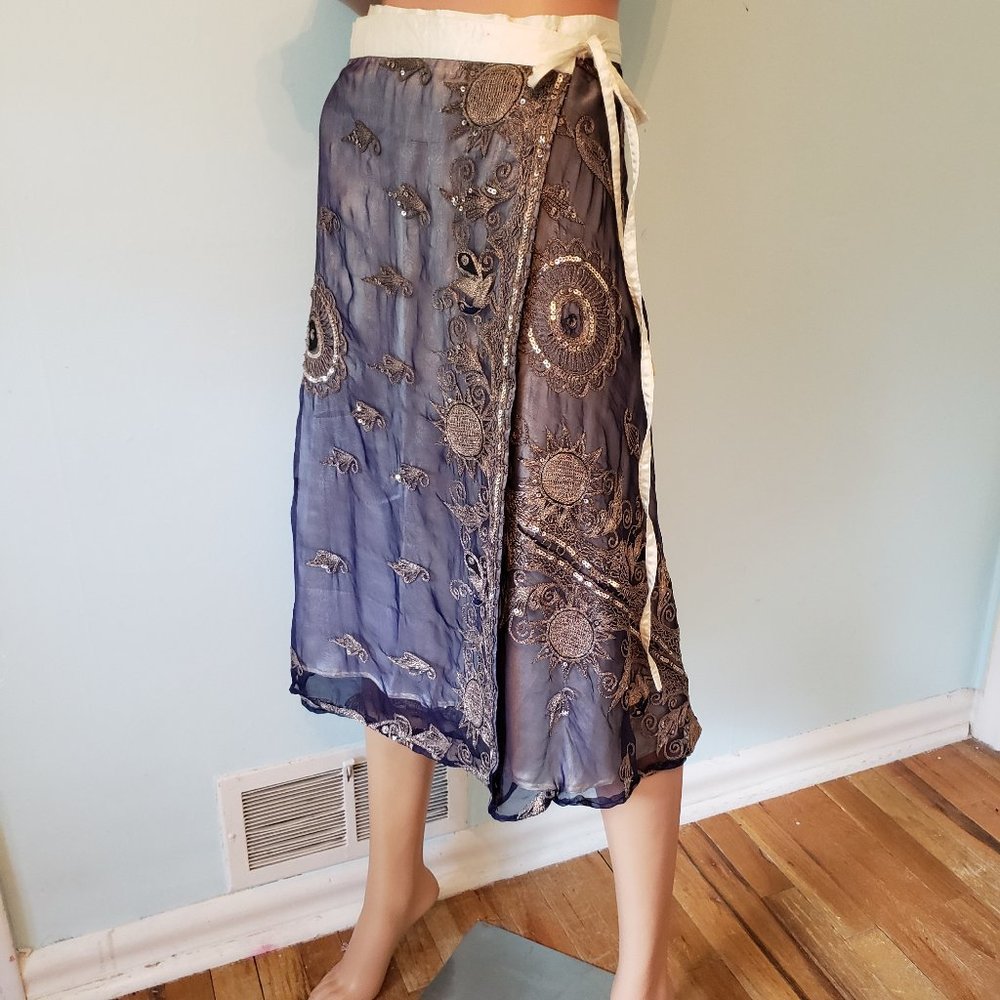 NWT Anthropologie Alchemy Embroidered Skirt.